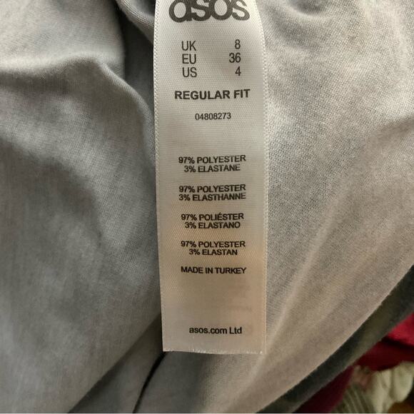 ASOS Blue Tie Dye Bodycon Crewneck T-shirt Dress  4 Comfy Cozycore Hippie Casual - Picture 8 of 9